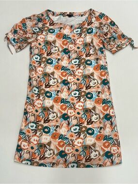 Ann Taylor Factory Floral Shift Dress Sz Small Statement Summer Lightweight